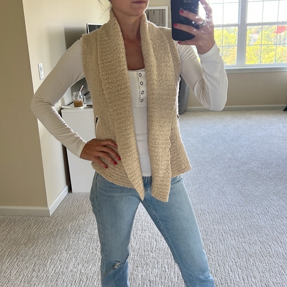 Loft mohair open drape vest